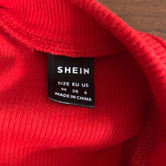SHEIN RED LONG SLEEVE SHIRT SZ MEDIUM - Picture 3 of 3